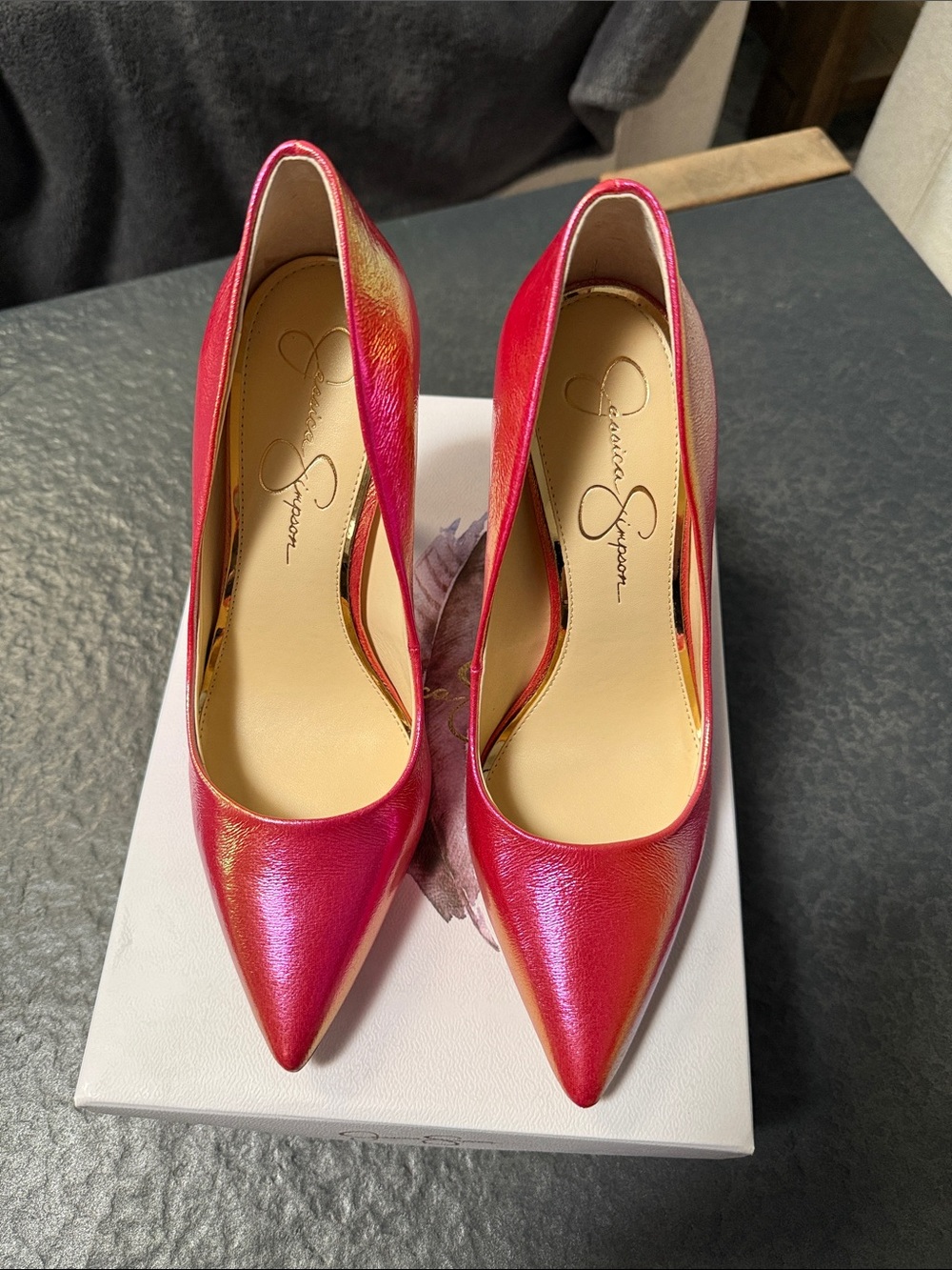 Jessica Simpson Iridescent Fuchsia Pointed-Toe Pumps
